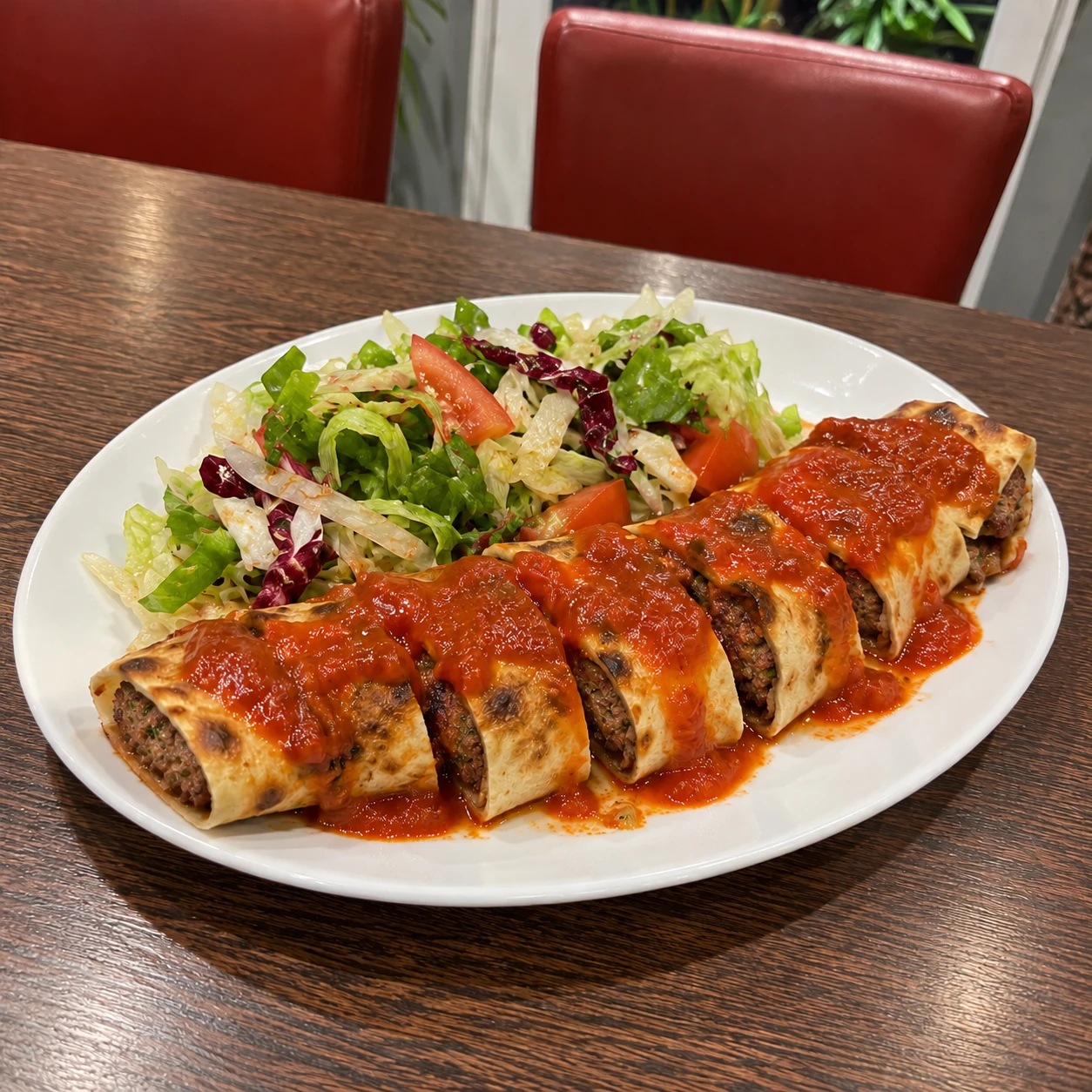 169. Beyti Kebap ( Lammhackfleischspieß )